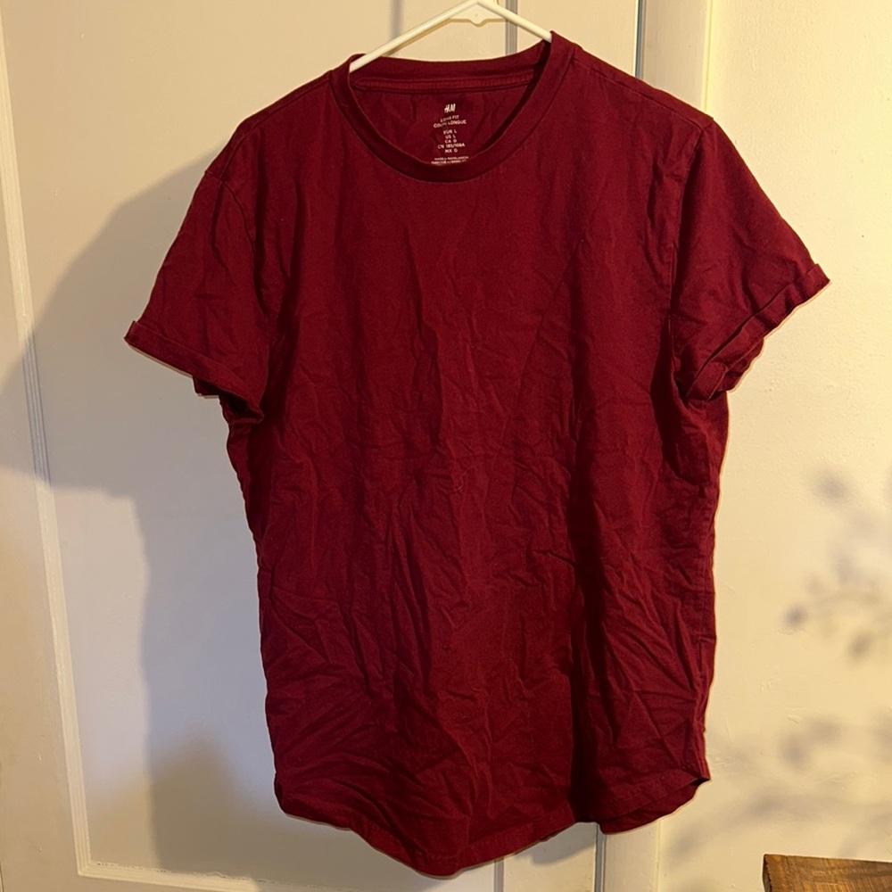 H&M Men's Red T-Shirt
